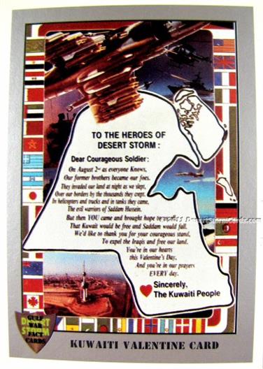 Picture Of Dart Flipcards Desert Storm - Gulf War Fact Cards Kuwaiti Valentine Card