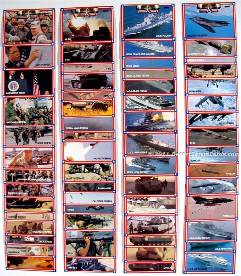Display Of Spectra Star's Troops Desert Storm Trading Cards Set